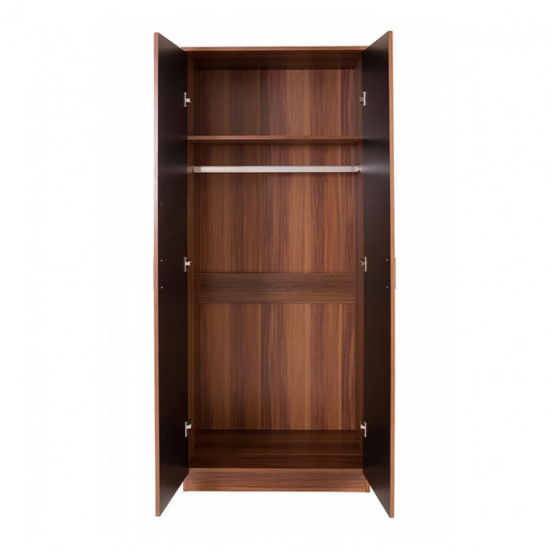 Black Gloss and Walnut Effect frame Ottawa Double Wardrobe